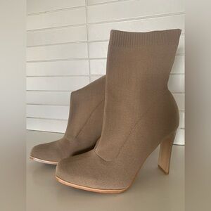 Tan Woven Women's Ankle Booties